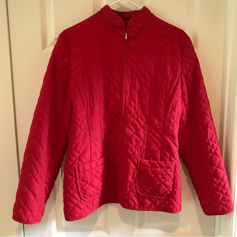 Jones NY red jacket light quilting size 12